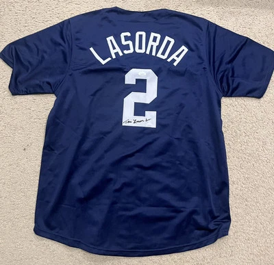 Tommy Lasorda Autographed Signed Team USA Blue Baseball Jersey (JSA) - Image 1 of 2