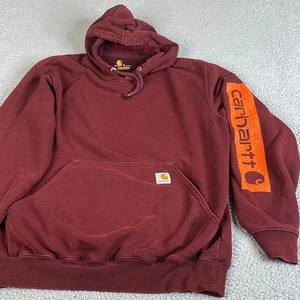 Sudadera con capucha Carhartt para hombre talla pequeña en color granate burdeos suéter de vino - Imagen 1 de 14