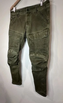 G-STAR RAW Air Defence 5620 3D Slim Stretch Army Green Cargo Jeans 34 x 32 - Image 1 of 4