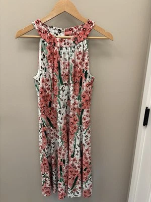 Tommy Hilfiger Pink Green Floral Slinky Dress Size M Or L? See Measurements - Image 1 of 4