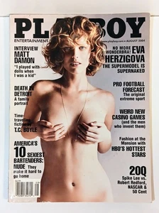 Vintage Playboy Magazine August 2004 Eva Herzigova Cover Matt Damon Free Ship - Foto 1 di 4