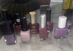 9x Purple Shades NAIL VARNISH POLISH BUNDLE *USED* - Picture 1 of 4