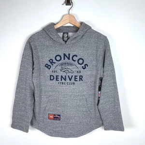 NFL Denver Broncos Hoodie Pullover Football Club Gray Heather Kids Size L - Picture 1 of 8