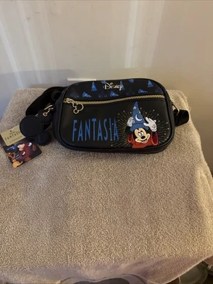 Disney Fantasia Sorcerer Mickey Crossbody Purse Bag – Black Faux Leather NWT - Image 1 of 4