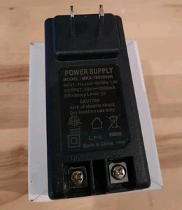 19V AC/DC Adapter Power Cord Supply Plug for MKS-1902000H, Black  - Afbeelding 1 van 1