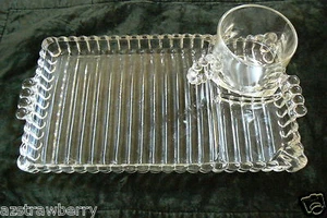 Depression Clear glass Hazel Atlas Orchard Pattern Sandwich Cup & Tray set - Picture 1 of 6