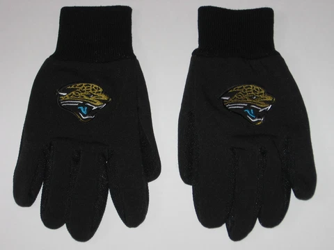 Jacksonville Jaguars Team Logo Sports Utility Gloves w/ No-Slip PVC Grip FREE SH Cover