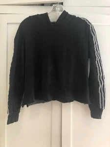 T2 LOVE Girls Kids Black Hoodie with Accent Stripes Stylish Sweatshirt Sz 12 EUC - Picture 1 of 8