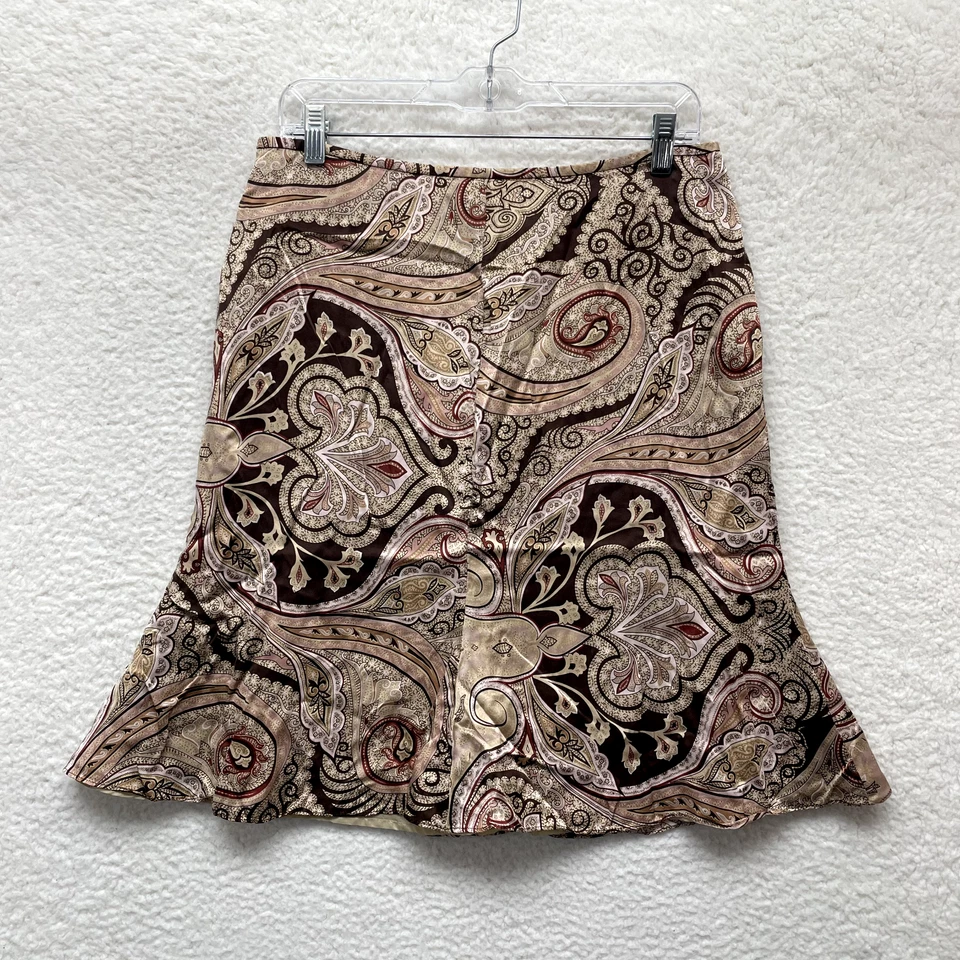 Falda de seda vintage años 90 Y2K 10 12 30 grande cachemira satinada boho hada grunge carrera Foto 1 de 4