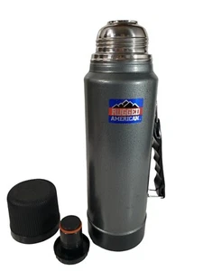 Aladdin Thermos Bottle 1 Qt SB950H Stainless Steel w Cup, Stopper & Handle Green - Picture 1 of 12