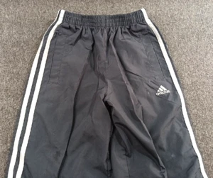 Adidas Kids Track Sweat Pants Gray White Size 7 Elastic Waist - Picture 1 of 5