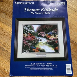 Thomas Kincaide Beside Still Waters Counted Cross Stitch Kit Partially Completed - Picture 1 of 3