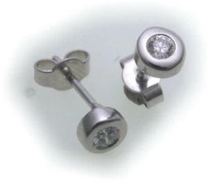 Damen Ohrringe Ohrstecker Weißgold 750 Brillant 0,20 ct 18 karat Gold Diamant - Picture 1 of 1