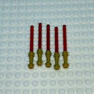 Lego Star Wars Minifiguren Trans ROTLICHTSCHWERT Menge 5 Minifigur Waffe GOLD Griff - Bild 1 von 3