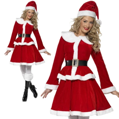 Disfraz de Miss Santa Claus Damas Mujeres Sexy Navidad Vestido Elegante Conjunto Nuevo Foto 1 de 2