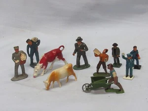 Lot of 11 Vintage Metal Lead Toy Figures  - Picture 1 of 5