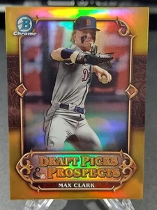 Max Clark 2023 Bowman Draft Chrome Draft Picks & Prospects Gold Refractor /50 - Bild 1 von 4