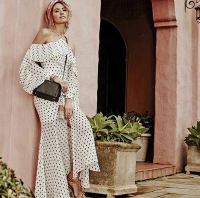 Maxi Vestido KEEPSAKE THE LABEL Don't Wait Estampado Lunares Blanco Talla M PVP $230 Foto 1 de 4