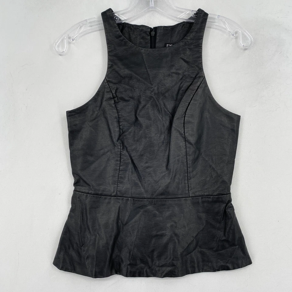Express Faux Leather Tank Top Womens XS Extra Small Y2K Matrix Trinity — 第 1/4 张图片