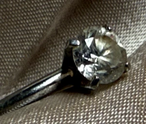 Vintage Faux Diamond Silver Tone Engagement Ring Party size 8 - Picture 1 of 7