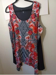 🌹 Roaman's Women's Black Sleeveless Knit Tank Top New No Tags Size 1X (22/24)! - Picture 1 of 5