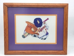 LSU Tigers Baseball Uniform & Equipment Framed Art Print 15"X12" - Picture 1 of 8
