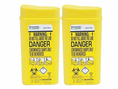 2x Sharpsafe 0.2 Litre - Medical Sharps Needle Bin, Medical Waste Container 0.2L