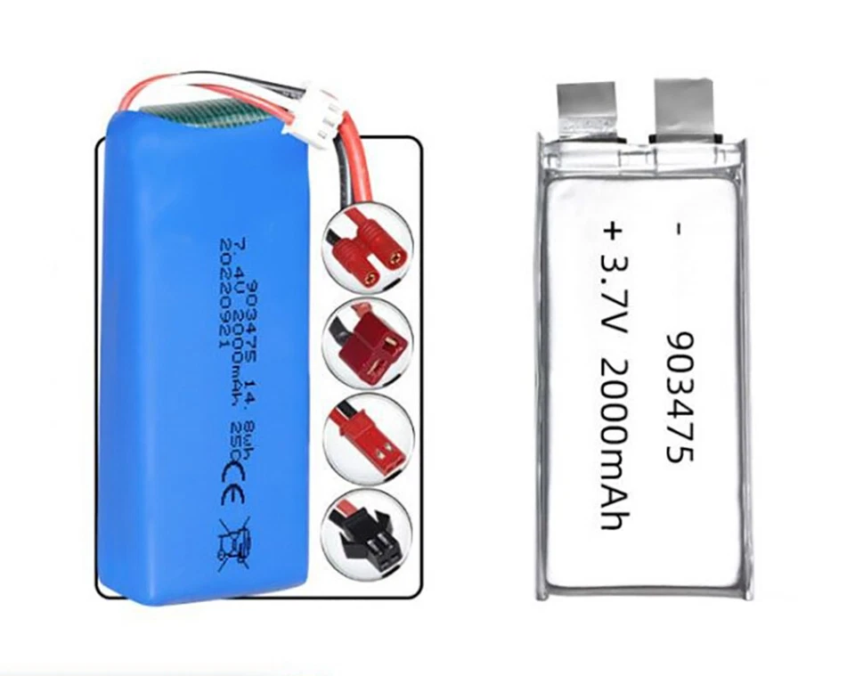 DRC-446 Drone Li-Ion Battery 2000mAh 7.4V 2S1P 25C For Syma X8C X8W X8G 903475 - Image 1 of 4
