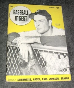 Vintage Baseball Digest January,1948,Ralph Branca,Jackie Robinson,Joe Page,Casey - Picture 1 of 1
