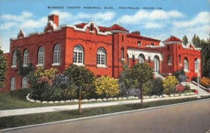 Bannock County Memorial Building, Pocatello, Idaho 1945 Vintage Linen Postcard - Picture 1 of 1