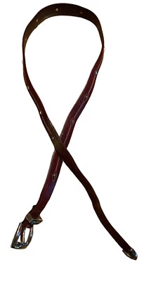 Cinturón Brighton vintage para hombre 42 cuero marrón acento plateado azteca boho occidental Foto 1 de 4