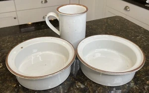 Set Of 2 Dansk Denmark Brown Mist 6" Rimmed Soup/Cereal Bowls And Mug - Picture 1 of 11