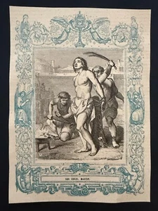 antica incisione santino incisione 1800 ST. ZOILO MARTIR. - Foto 1 di 1