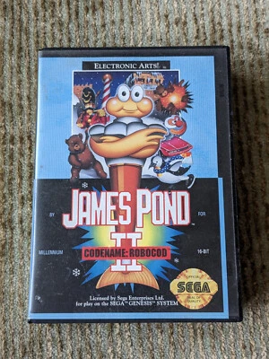 James Pond II Sega Genesis Boxed Game and Case No Manual Tested Working - Image 1 of 4