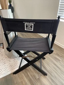 Rare Giorgio Armani Folding Directors Chair Black Hardwood Films City Frames * - Picture 1 of 7