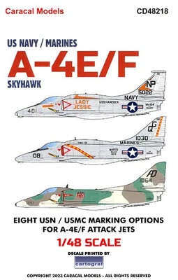 Caracal Decals 1/48 DOUGLAS A-4E/F SKYHAWK U.S. Navy & Marine Corps Versions - Image 1 of 4