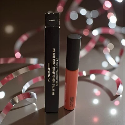 MAC Lac Lustre Demi-Matte Liquid Lip Rouge in SONNET - 0.28oz / 8g Full Size Y2K - Image 1 of 4