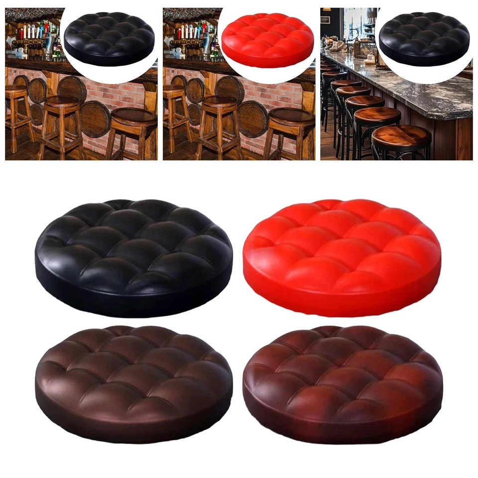 Barstool Seat Cushion Bar Stool Seat Top PU Leather Cover Easy to Install Swivel - Image 1 of 1