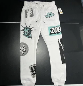 Zoo York Men’s size Small White Jogger Sweat Pants Graphic NWT MSRP $56.50 - Picture 1 of 4