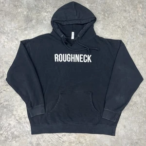 Sudadera con Capucha Cuello Áspero Unisex 2XL Negra Blanca Corte Usado Look Cordón - Imagen 1 de 7