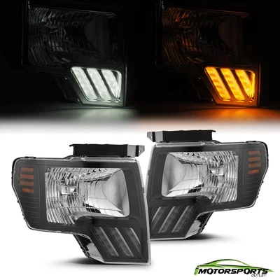 FOR 2009-2014 Ford F-150 Pickup G2 LED Projector Headlights Alpha-Black Pair - Image 1 of 4