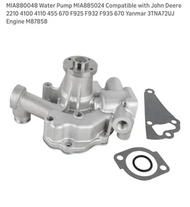 Bomba de agua MIA880048 MIA885024 compatible con John Deere 2210 4100 4110 - Imagen 1 de 10