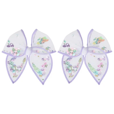 Pinzas de moño para cabello de cumpleaños de sirena regalo púrpura malla concha marina fábula agitador arco cocodrilo Foto 1 de 4