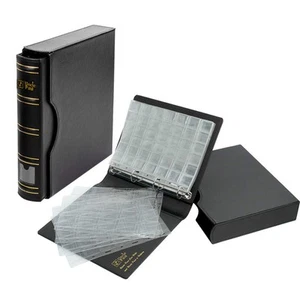 Carpeta de almacenamiento de monedas con juego de estuche - Surtido de 4 tamaños páginas de bolsillo, 12 páginas... - Imagen 1 de 6