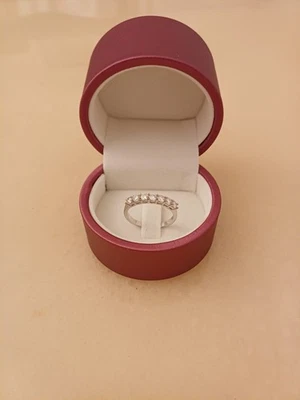 Anello Veretta Con 7 Brillanti Argento - Immagine 1 di 4