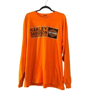Harley Davidson Orange Graphic T-shirt Manchester NH Biker Motorcycles XL XXL - Picture 1 of 7