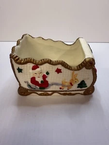 Weihnachtsschlitten Festliche Kerzen Weihnachtsmann Bonboniere - Bild 1 von 7