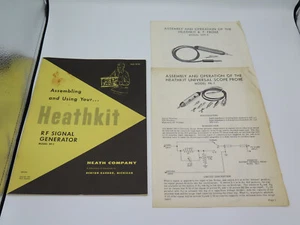 Vintage 1959 Heath Heathkit Manuals RF-1 Signal Generator, PK-1 Probe, 309 C - Picture 1 of 7