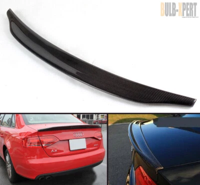 ДЛЯ 2009-2012 AUDI A4 B8 C СТИЛЬ РЕАЛЬНЫЙ УГЛЕРОДНОГО ВОЛОКНА ВЫСОТЫ УДАР БАГАЖНИКА СПОЙЛЕР КРЫЛО - Изображение 1 из 3