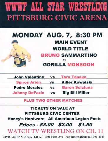 BRUNO SAMMARTINO vs GORILLA MONSOON 8X10 POSTER PHOTO WRESTLING PICTURE WWF Cover